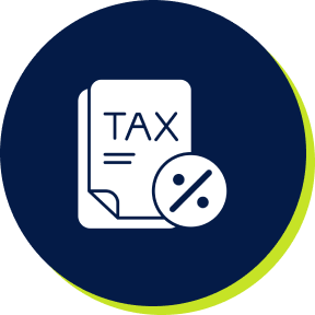 Blue and green tax symbol illustration