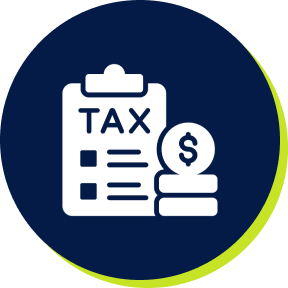 Tax form with currency symbol